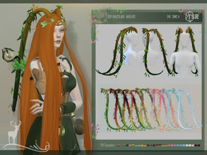 Sims 4 — HAUSTLAUF ANTLERS by DanSimsFantasy — Long antlers of the earth element from which some flowers and leaves