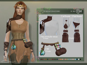 Sims 4 — HAUSTLAUF ELVEN ACCESSORY   by DanSimsFantasy — Four accessory items: archer's bracers, both left and right