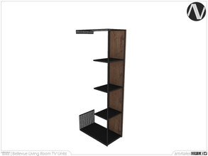 Sims 4 — Bellevue Wall Shelf With Wrought Iron Body by ArtVitalex — Living Room Collection | All rights reserved | Belong