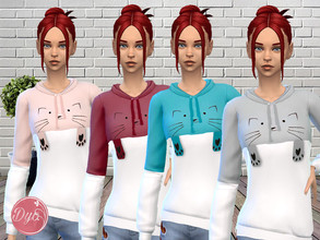 Sims 4 — Sweatshirt cat by dyokabb — Teen girl only Base game