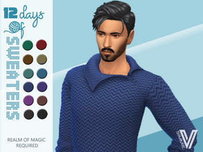 Sims 4 — 12 Days of Sweaters RoM Cowlneck by SimmieV — You'll be creating magic every time you wear any of these 12 newly