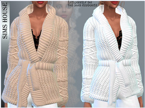Sims 4 — WOMEN'S KNITTED CARDIGAN by Sims_House — WOMEN'S KNITTED CARDIGAN 8 options. Women's knitted cardigan for The