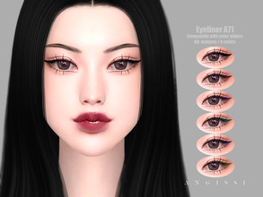 Sims 4 — Eyeliner A71 by ANGISSI — *PREVIEWS MADE USING HQ MOD *Makeup category *6 colors *Sliders compatible *HQ mod
