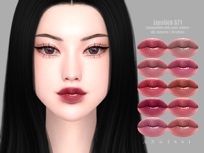 Sims 4 — Lipstick A71 by ANGISSI — *PREVIEWS MADE USING HQ MOD *Makeup category *10 colors *Sliders compatible *HQ mod