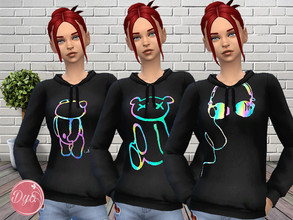 Sims 4 — Sweatshirt fluo by dyokabb — Teen girl only Base game