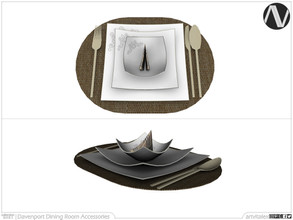 Sims 3 — Davenport Placemat, Plates, Fork, Knife And Spoon by ArtVitalex — Dining Room Collection | All rights reserved |