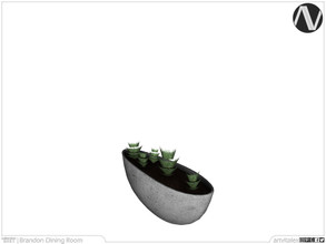 Sims 3 — Brandon Plant With Flat Vase by ArtVitalex — Dining Room Collection | All rights reserved | Belong to 2022