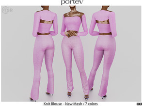 Sims 4 — Knit Blouse by portev — New Mesh 7 colors All Lods For female Teen to Elder