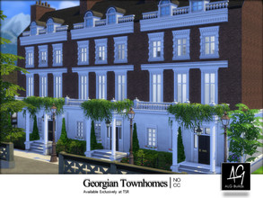 Sims 4 — Georgian Townhomes by ALGbuilds — This Georgian styled townhome has three units, 6 bedroom, 3.5 bath total.