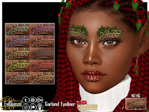 Sims 4 — Garland Eyeliner by EvilQuinzel — Eyeliner for the holiday season! - Eyeliner category; - Female and male; -