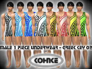 Sims 4 — Kohnke One Piece Underwear Greek Key 02 by CHKohnke — One Piece Underwear