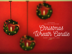 Sims 4 — Christmas Wreath Candle medium by aithsims — Christmas Wreath Candle For Holiday Collection - Requires Dine Out