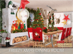 Sims 4 — Freezy Xmas Dining Room by MychQQQ — Value: $ 18,841 Size: 9x11 Make sure your game is fully updated. CC's