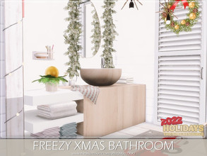 Sims 4 — Freezy Xmas Bathroom by MychQQQ — Value: $ 6,379 Size: 4x3 Make sure your game is fully updated. CC's needed for