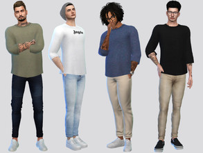 Sims 4 — Three-Quarter Tee by McLayneSims — TSR EXCLUSIVE Standalone item 10 Swatches MESH by Me NO RECOLORING Please