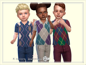 Sims 4 — Shirt Polo  by bukovka — Shirt for toddlers of both sexes: boys and girls. Installed standalone, suitable for