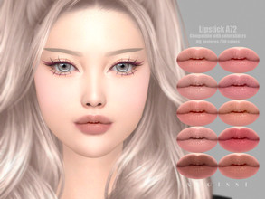Sims 4 — Lipstick A72 by ANGISSI — *PREVIEWS MADE USING HQ MOD *Makeup category *10 colors *Sliders compatible *HQ mod