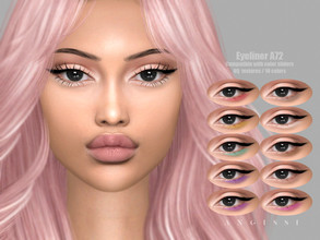 Sims 4 — Eyeliner A72 by ANGISSI — *PREVIEWS MADE USING HQ MOD *Makeup category *10 colors *Sliders compatible *HQ mod