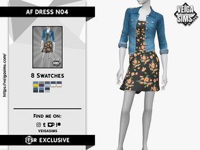 Sims 4 — AF DRESS N04 by David_Mtv2 — For teen to elder; 8 swatches; Floral stencils only; New maps; New mesh