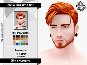 Sims 4 — Facial Hair Style N71 by David_Mtv2 — All maxis color (24 colors).