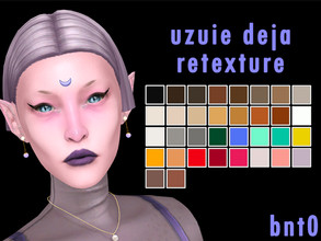 Sims 4 — bnt0 retexture - uzuie deja hair (MESH INCLUDED) by bnt0 — - 34 swatches of mostly aveira actions - i'd love if