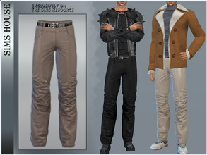 Sims 4 — MEN'S LEATHER PANTS by Sims_House — MEN'S LEATHER PANTS 10 options. Men's leather pants for The Sims 4.