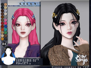 Sims 4 — TS4 Female Hairstyle_Lilly(Maxis Match) by KIMSimjo — New Hair Mesh(Maxis Match) Female T-E 24 Swatches(EA