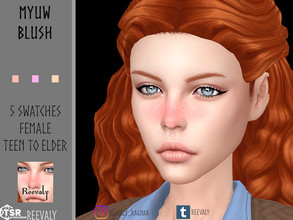 Sims 4 — Myuw Blush by Reevaly — 5Swatches. Teen to Elder. Female. Base Game compatible. Please do not reupload.