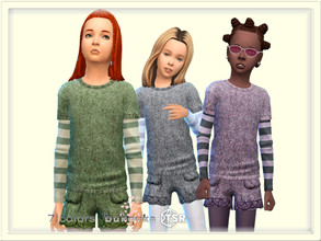 Sims 4 — Shirt Tweed  by bukovka — T-shirt for children, girls only. Installed standalone, suitable for the base game. 7