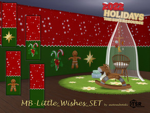 Sims 4 — MB-Little_Wishes_SET by matomibotaki — MB-Little_Wishes_SET Decorative Christmas wallpapers with various motifs,