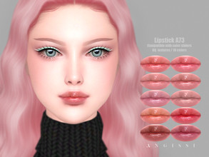 Sims 4 — Lipstick A73 by ANGISSI — *PREVIEWS MADE USING HQ MOD *Makeup category *10 colors *Sliders compatible *HQ mod