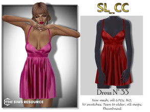 Sims 4 — Dress 33 by SL_CCSIMS — -New mesh- -50 swatches- -Teen to elder- -All Maps- -All Lods- -HQ- -Catalog Thumbnail-