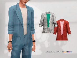 Sims 4 — Vincent Jacket by pixelette — An oversize blazer for both everyday wear and special occasions! Wear it with the