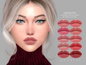 Sims 4 — Lipstick A74 by ANGISSI — *PREVIEWS MADE USING HQ MOD *Makeup category *10 colors *Sliders compatible *HQ mod