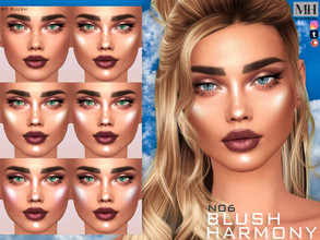 Sims 4 — Harmony Blush N06 by MagicHand — Highlighter and face shine in 15 colors (5 colors x 3 densities) - HQ