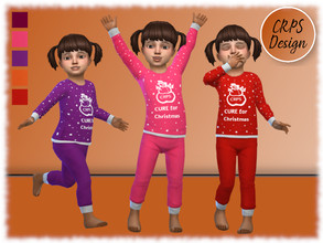 Sims 4 — CURE for Christmas Girls pyjamas by Stephanie_Mey1991 — CRPS christmas pyjamas for girls in six colors CURE for