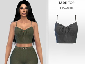 Sims 4 — Jade Top by Puresim — Jade crop top in 3 swatches.