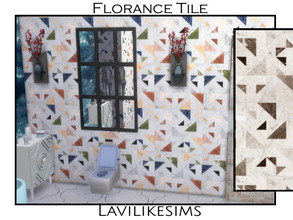 Sims 4 — Florance by lavilikesims — A terrazzo style tile perfect for kitchens and bathrooms. Base Game Friendly.
