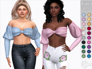 Sims 4 — Jiana Top by Sifix2 — A cute top with detached puff sleeves. Comes in 20 colors for teen, young adult and adult