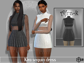 Sims 4 — Kira sequin dress by akaysims — Embellished mini dress. Comes in 5 swatches - HQ Compatible