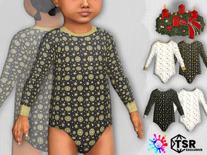 Sims 4 — Toddler Christmas Onesie by Pelineldis — Five festive Christmas onesies in black, white and gold. Can be found