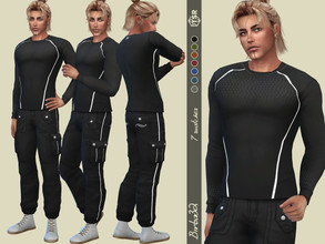 Sims 4 — BasicTight T-shirt by Birba32 — Sportswear modern T-shirt in 7 colors.