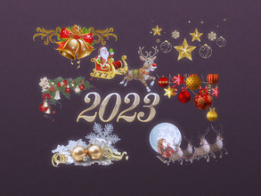Sims 4 — New Year stickers by Malom — Happy New Year
