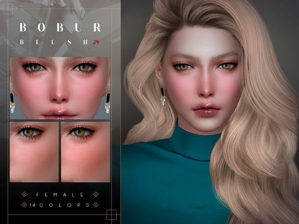 Sims 4 — Blush with a nose highlighter by Bobur2 — Blush with a nose highlighter for female 14 colors I hpe you like it