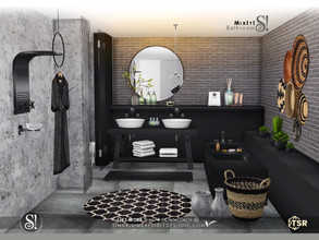 Sims 4 — Mix It by SIMcredible! — Bringing the Mix it! set. It's a bathroom with modern textures, clean lines, full of