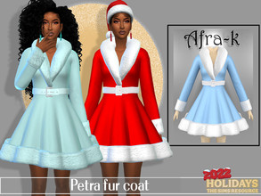 Sims 4 — Petra fur coat by akaysims — Winter fur coat. Comes in 15 swatches - HQ Compatible
