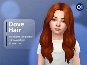 Sims 4 — Dove Hair by qicc — A long wavy hairstyle with a middle part. - Maxis Match - Base game compatible - Hat