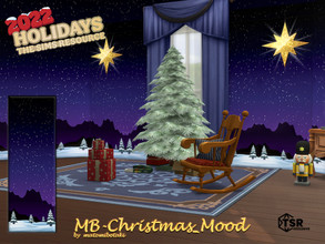 Sims 4 — MB-Christmas_Mood by matomibotaki — Atmospheric Christmas wallpaper with an evening landscape. The set consists