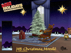Sims 4 — MB-Christmas_Mood2 by matomibotaki — Atmospheric Christmas wallpaper with an evening landscape. The set consists