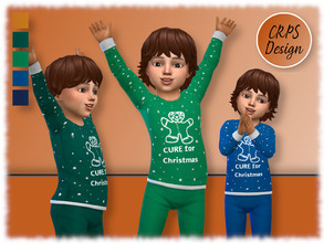Sims 4 — CURE for Christmas Boys PJ top by Stephanie_Mey1991 — CRPS christmas pyjamas sweater for boys in five colors